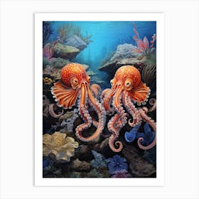 Friendly Octopus Illustration 1 Art Print