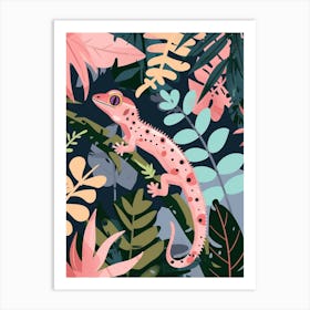 Malaysian Cat Gecko Abstract Modern Illustration 3 Art Print