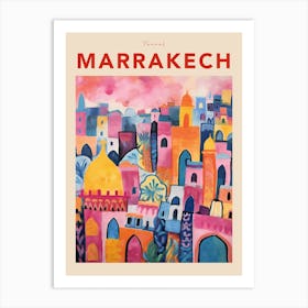Marrakech Morocco 6 Fauvist Travel Poster Art Print