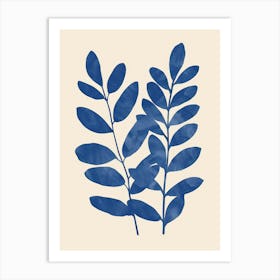 Blue Leaves 32 Art Print