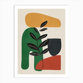 Modern Abstract Minimal Shapes Branches Art 5 Art Print