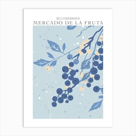 Mercado De La Fruta Blueberries Illustration 3 Poster Art Print