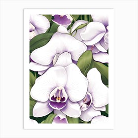 Orchids Seamless Pattern 2 Art Print