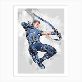 Hawkeye Marvel Painting Art Print