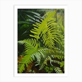 Forked Spleenwort Cézanne Style Art Print