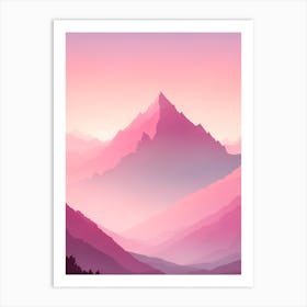 Misty Mountains Vertical Background In Pink Tone 16 Art Print