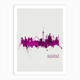 Baghdad Iraq City Purple Art Print