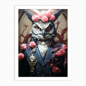 Owl In A Suit Art Print