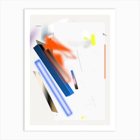 Geometric Mobile Orange Deep Bleu Yellow And Stroke Art Print