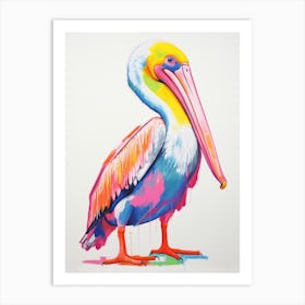 Colourful Bird Painting Pelican 1 Art Print