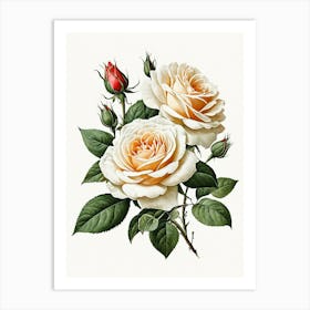 Vintage Galleria Style Rose Art Painting 6 Art Print