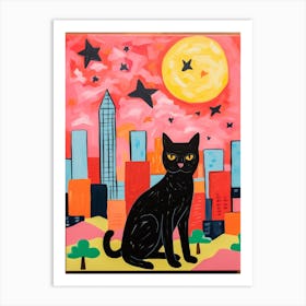 Dallas, United States Skyline With A Cat 0 Art Print