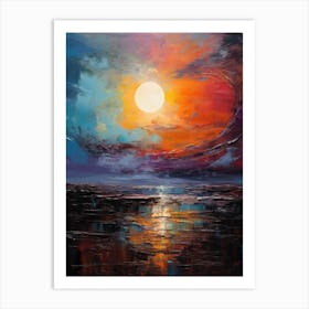 Sunset Over The Sea Art Print