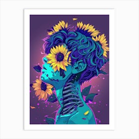 Sunflower Girl 25 Art Print