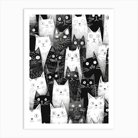 Perfectly Repeatable Artwork With Cute Cat Faces 28 Art Print