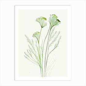 Fennel Herb Minimalist Watercolour 1 Art Print