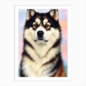 Alaskan Malamute Watercolour 4 Dog Art Print