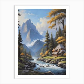 Cabin In The Mountains 5 Art Print