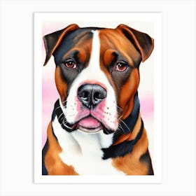 Staffordshire Bull Terrier 3 Watercolour Dog Art Print