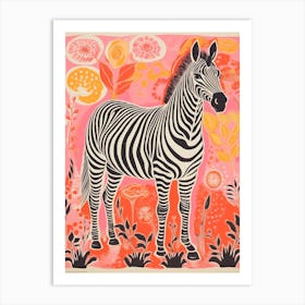 Zebra Coral Pattern 1 Art Print