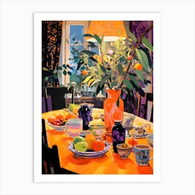 Oranges On The Table Art Print