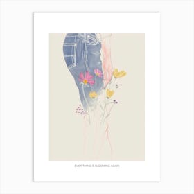 Everything Is Blooming Again Poster Jean Line Art Flowers 9 Art Print