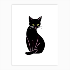 Black Cat Creative Illustration Art Print