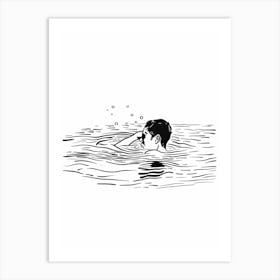 Swimming Points Art Art Print