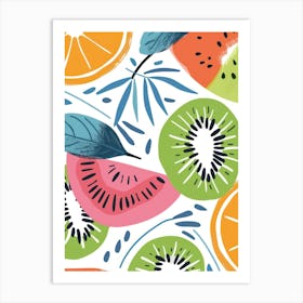 Kiwi Close Up Illustration 4 Art Print