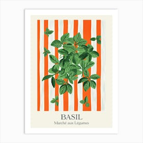 Marche Aux Legumes Basil Summer Illustration 12 Art Print