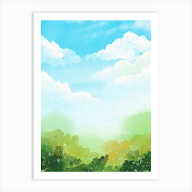 Watercolor Of A Forest 3 Art Print