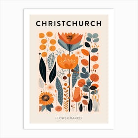 Flower Market Poster Christchurch New Zealand Art Print