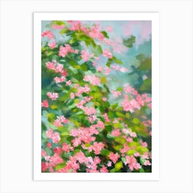 Pink Jasmine Impressionist Painting Plant Art Print