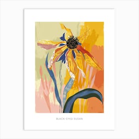 Colourful Flower Illustration Poster Black Eyed Susan 2 Art Print