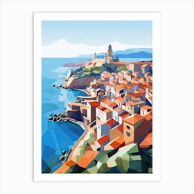 Collioure, France, Geometric Illustration 2 Art Print