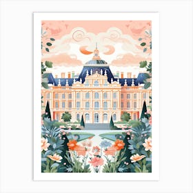 Palace Of Versailles   Versailles, France   Cute Botanical Illustration Travel 3 Art Print