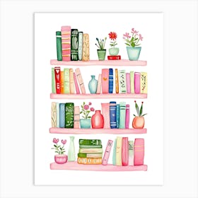 cosy bookshelf Art Print