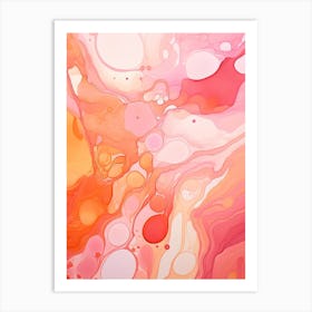 Pink And Orange Flow Asbtract Painting 1 Art Print