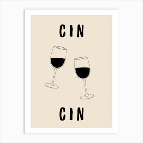 Cin Cin B&W Poster Art Print