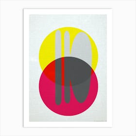 pink yellow & grey no.1 Art Print