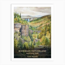 Bohemian Switzerland National Park Czech Republic Watercolour 2 Art Print