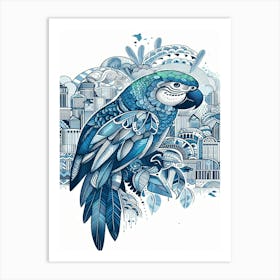 Zuki Blue Parrot Canvas Print Art Print