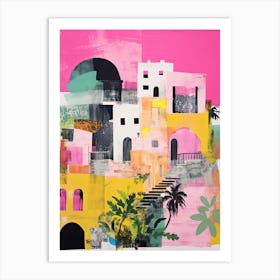 Amalfi Coast In Risograph Style 4 Art Print