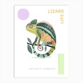 Green Jackson S Chameleon Abstract Modern Illustration 2 Poster Art Print