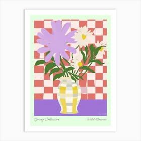 Spring Collection Wild Flowers Lilac Tones In Vase 4 Art Print