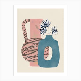 Still Life With Blue And Pink Vase Art Print