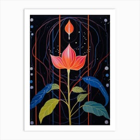 Gloriosa Lily 1 Hilma Af Klint Inspired Flower Illustration Art Print