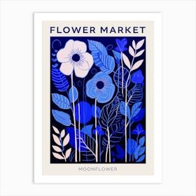 Blue Flower Market Poster Moonflower Market Poster 3 Art Print