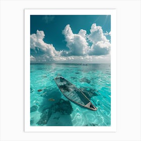 Canoe In Clear Water Art Print