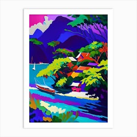 Pulau Lang Tengah Malaysia Colourful Painting Tropical Destination Art Print